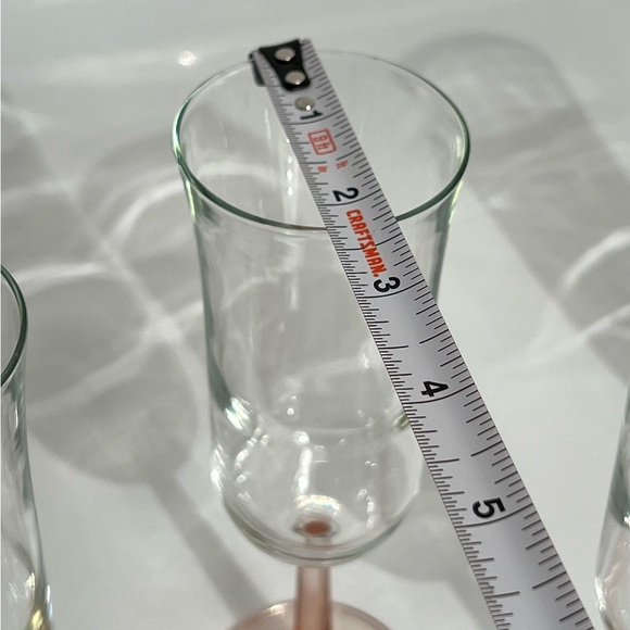 Vintage Luminarc Pink Rosé Stem Champagne Glasses Set of 4 - Picture 6 of 9